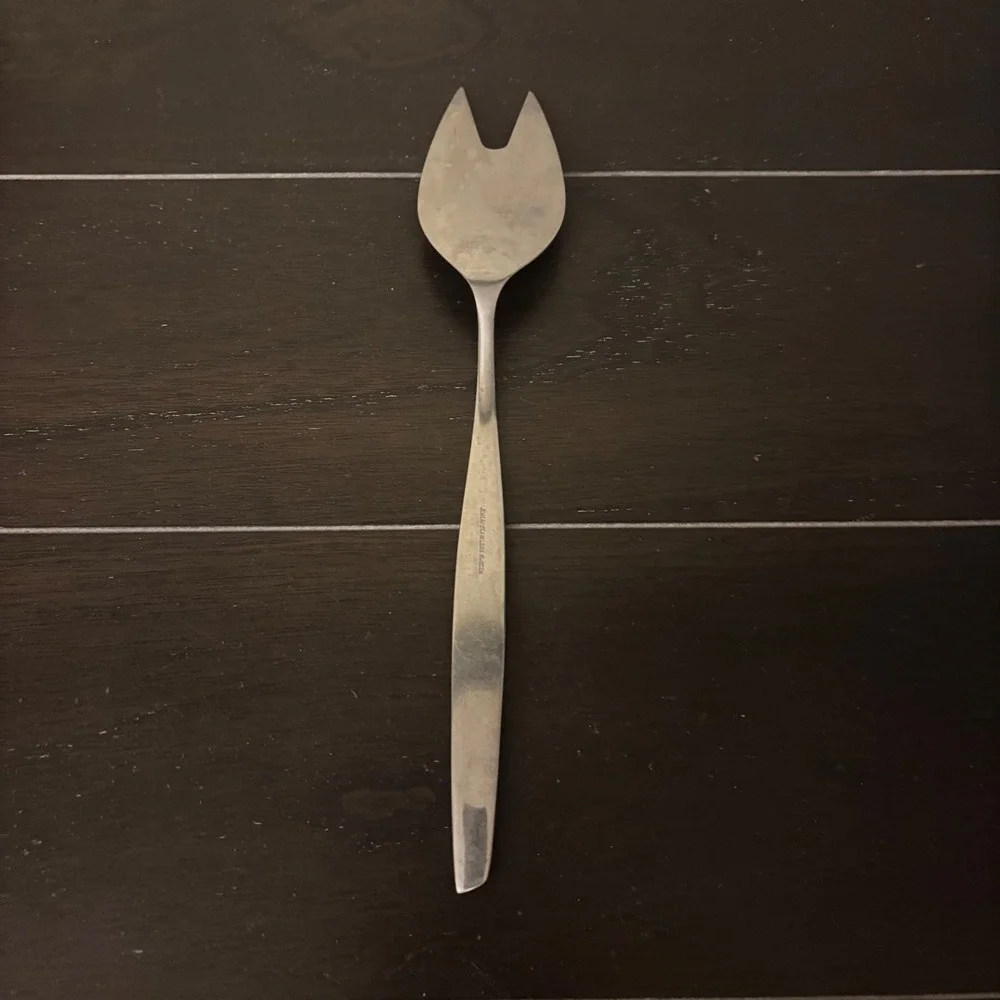 Gustav Stainless | Sweden‎ Cold Meat Fork Mid Century Modern Serving Piece 9.75